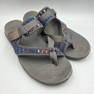 Skechers Outdoor Lifestyle Grey Multi Color Toe Loop Sandals 41124 Womens 8